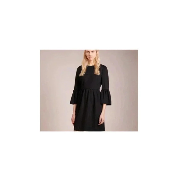 CLUB MONACO Size 4 Black  Loalla Ponte Bell Sleeve Dress - Picture 2 of 6